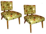 Pair of  whimsical deco slipper chairs