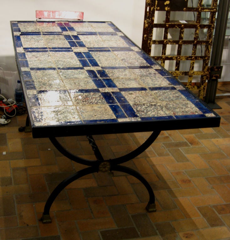 Antique Italian Tiles table with 8 bistro chairs
