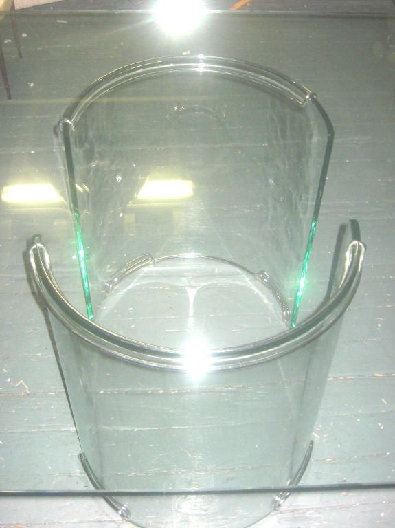 Clear glass table by Luigi Massoni with rounded glsss legs