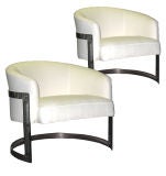 Pair of Milo Baughman barrel lounge chairs