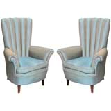 Pair / single high back armchairs
