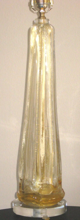 Golden, large, Venetian Seguso table lamp