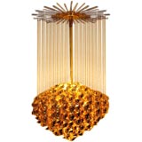 Glamourous Italian gold plated chandelier
