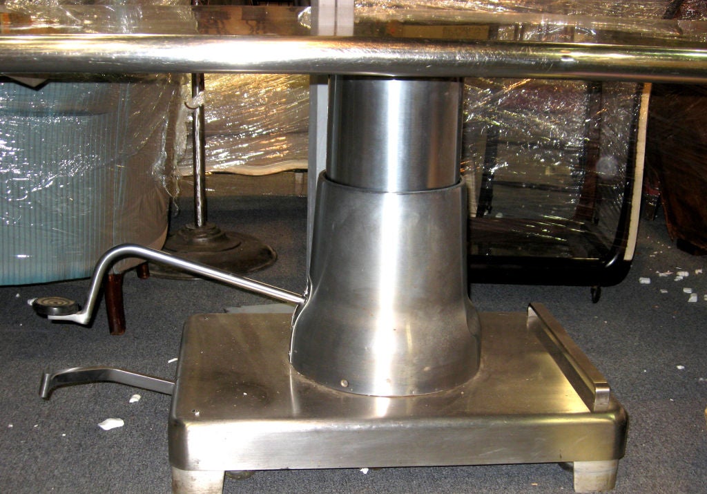 Mid-20th Century Adjustable height stainless steel industrial table