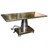 Vintage Adjustable height stainless steel industrial table