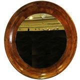 Vintage Huge pan shaped mirror with wonderful wood texture