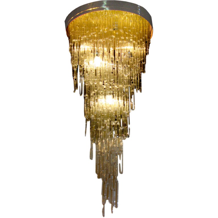 Exquisite, large but  light Italian 70's chandelier