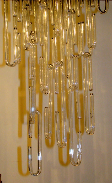 Late 20th Century Exquisite, large but  light Italian 70's chandelier