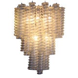 Large Venini spiral glass chandelier