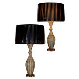 40's small Murano Barovier table lamps