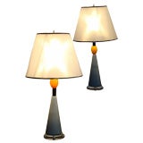 Venetian Vistosi "Memphis" glass table lamps