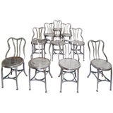 Set of 10 Vintage steel toledo chairs