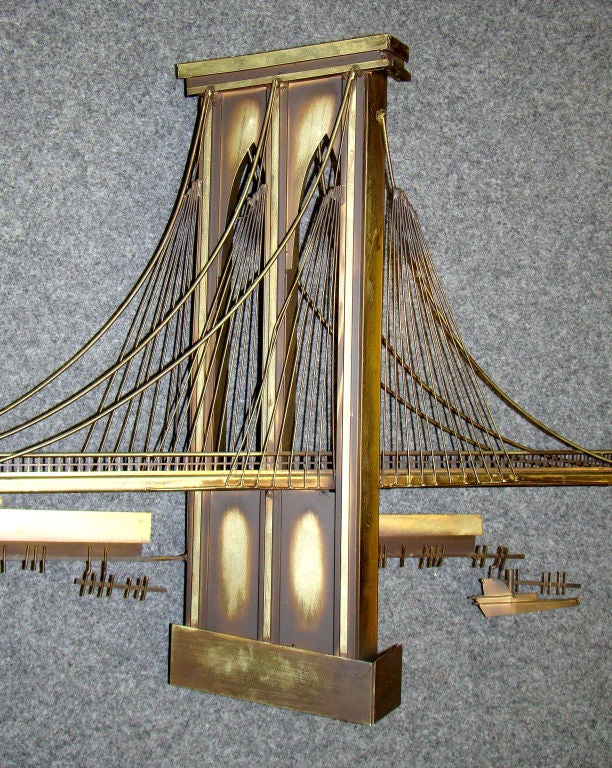 Bronze sculpture of the Brooklyn bridge by Jere