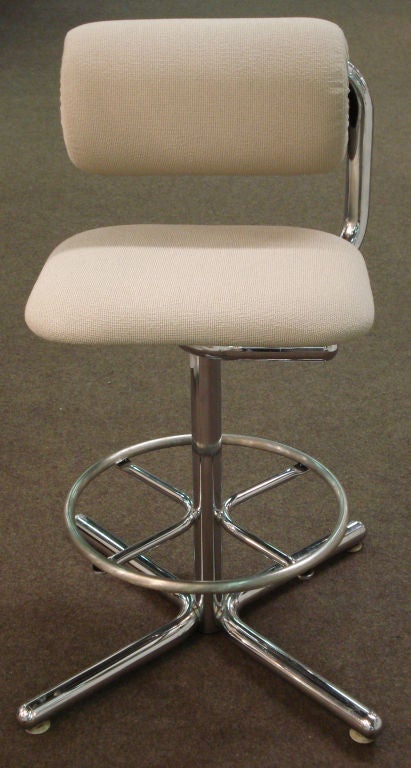 American Set of four 70's bar stools by Herman Miller