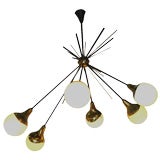 Whimsical six spheres Stilnovo chandelier