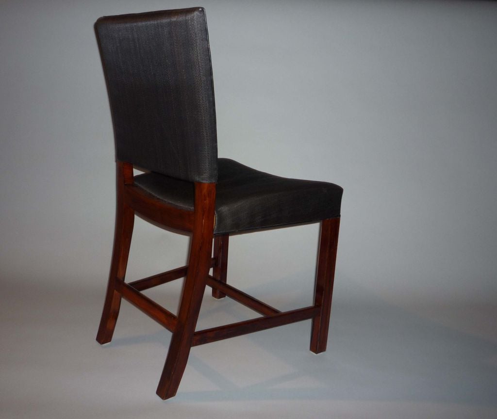 Set of Six Kaare Klint Horsehair Upholsterd Mahogany Chairs