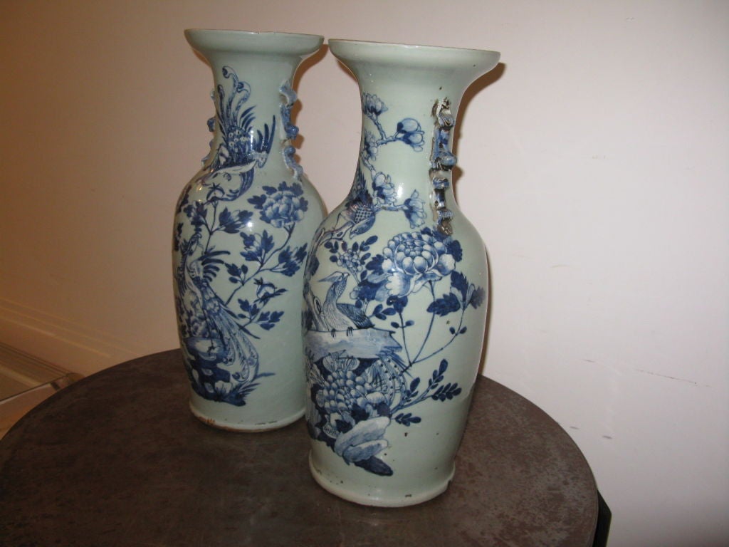 Pair of Antique Chinese Porcelain Vases at 1stDibs