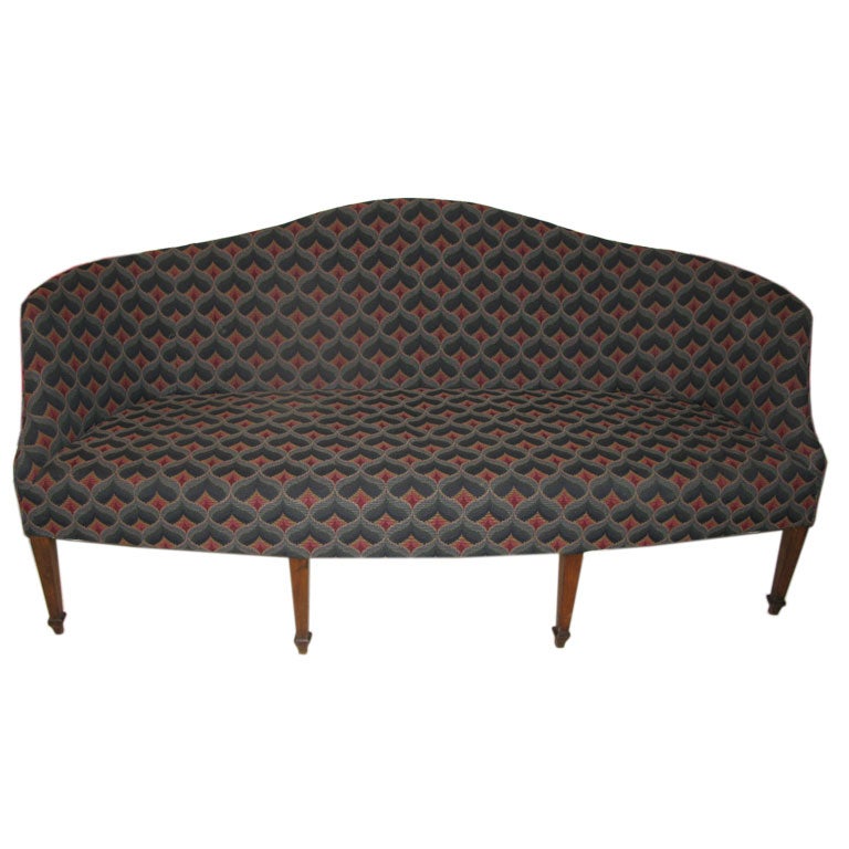 Antique Mahogany Camelback Sofa