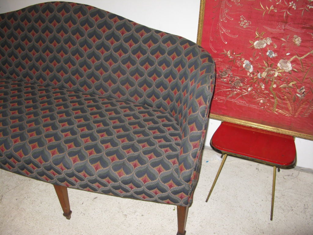 American Antique Mahogany Camelback Sofa
