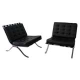 Pair of Barcelona Style Chairs after Mies Van Der Rohe