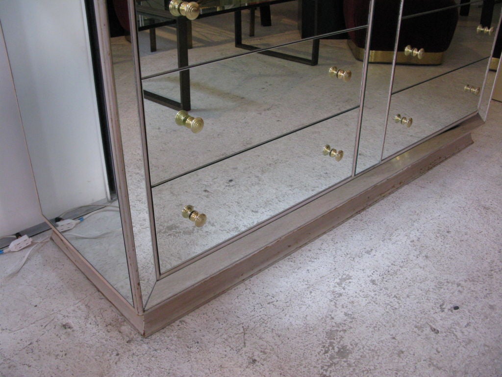glass dresser with mirror
