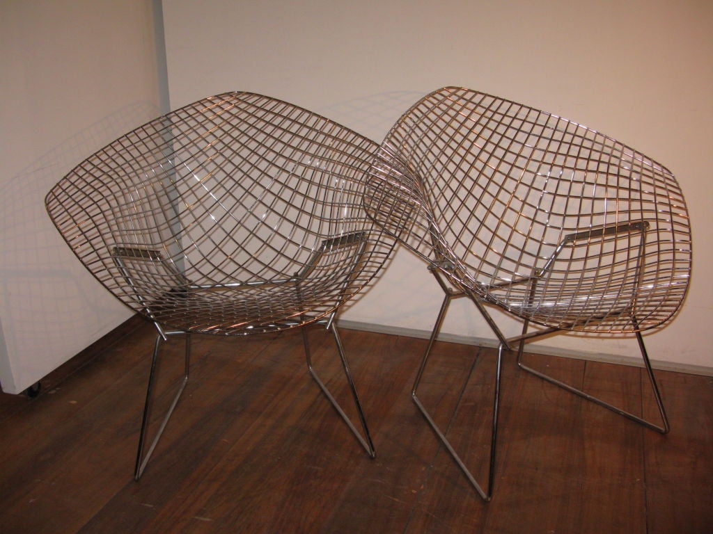Pair of Diamond Chairs by H.Bertoia 4