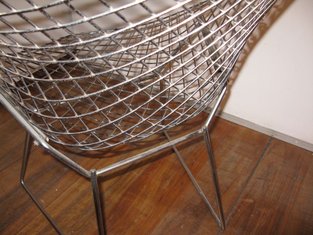 Mid-20th Century Pair of Diamond Chairs by H.Bertoia