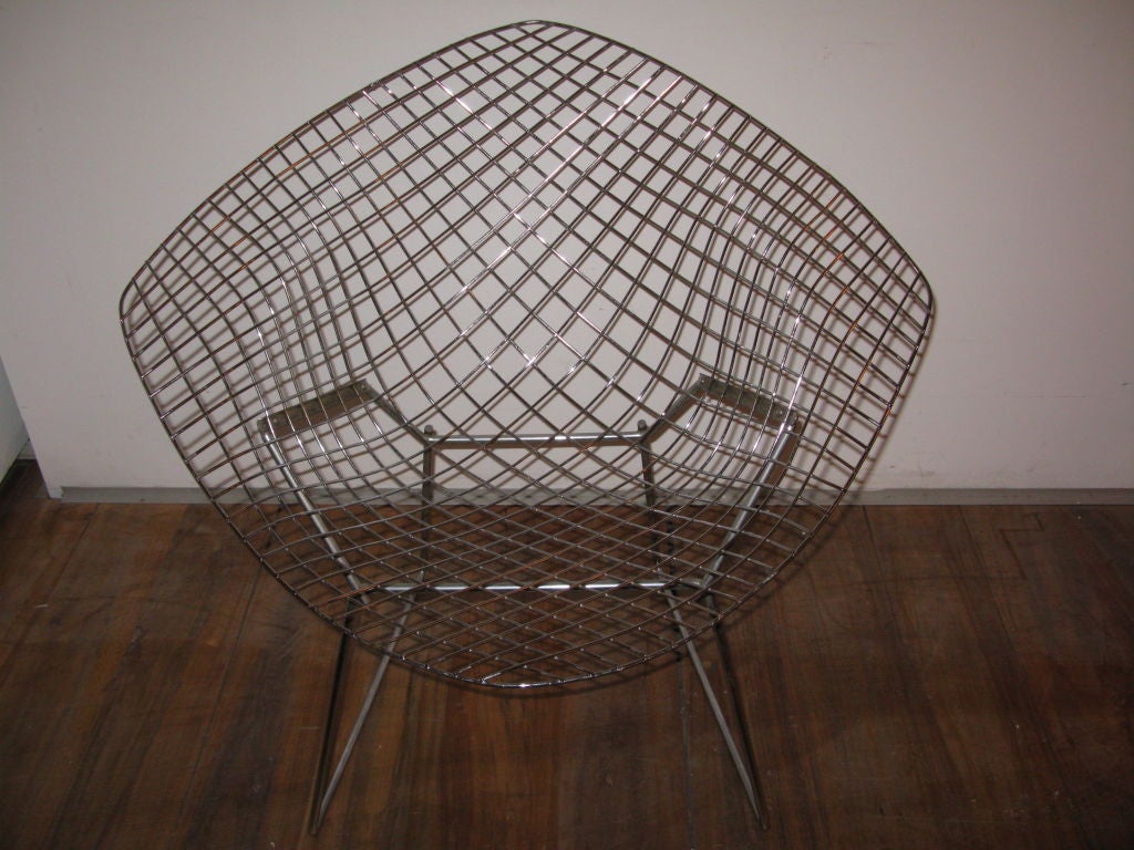 American Pair of Diamond Chairs by H.Bertoia