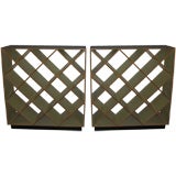 Pair of Painted Open Bookcase