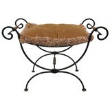 One Wrought Iron Ottoman