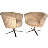 Nice Pair of Chrome Swivel Chairs