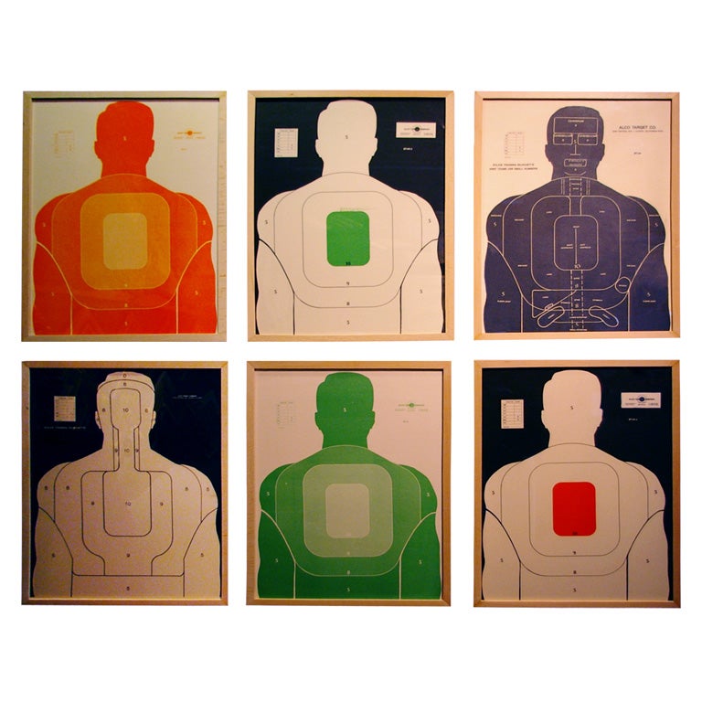 Vintage Shooting range Targets, framed at 1stdibs