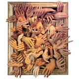 Hands On, art piece with original mannequin hands