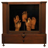 Antique Display Case with Baby Mannequin Hands