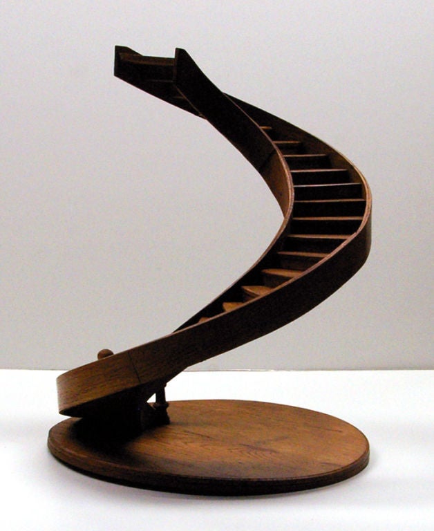 A beautiful scale model of a spiral staircase. Perfect size to decorate a tabletop or bookcase.