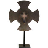 Vintage Zinc Cross from a Belgian Hearse