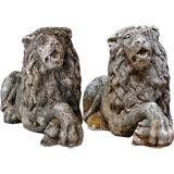 Set of two stone lions