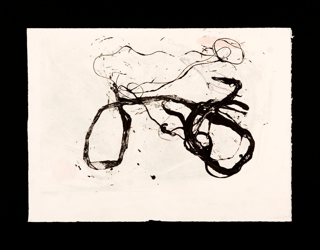 Monotype by talented artist, G. Wahl. Painting from her innate, endless sense of the abstract, Wahl`s work is a melange of fantasy, thought and often a sensual outburst of her moods. Born in England and raised in a convent, Wahl travelled the world
