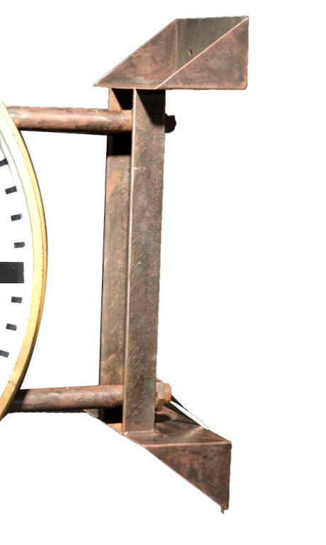 Mid-20th Century Belgian double face train station clock, fully functional!