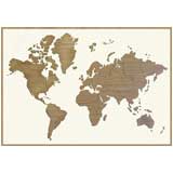Framed wooden map of the world