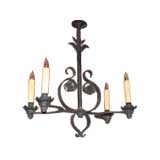 19th Century French Hand Forged Iron Chandelier