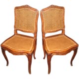 Set of Six Walnut Dining Chairs in the Louis XV Taste