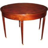 French Directoire Mahogany Demi-Lune with Leather Top