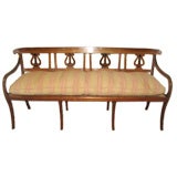 19th Century Colonial Canape with Caned Seat