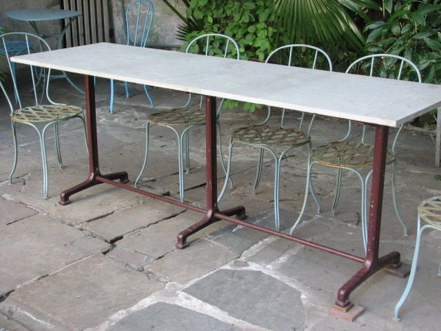 Exceptionally Long French Bistro Table 5