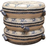 Blue and White Ceramic Garden Seat