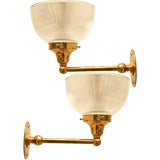 Brass Sail Lights with Holophane Glass