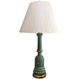 Green Glass Column Lamp