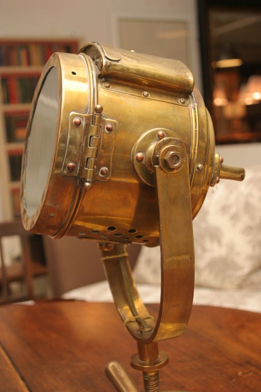 19th Century Antique Nautical Brass Searchlight