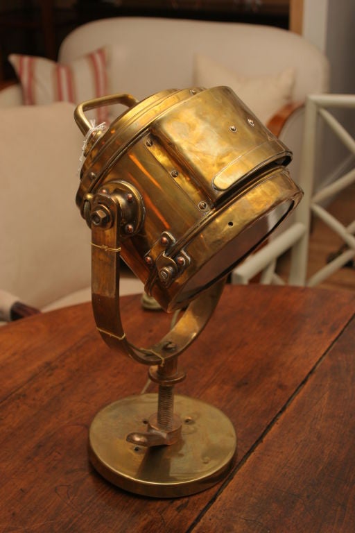 Antique Nautical Brass Searchlight 2